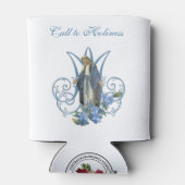 賛美ヴァージンメアリー宗教カトリックの青フローラ 缶クーラー (裏面)