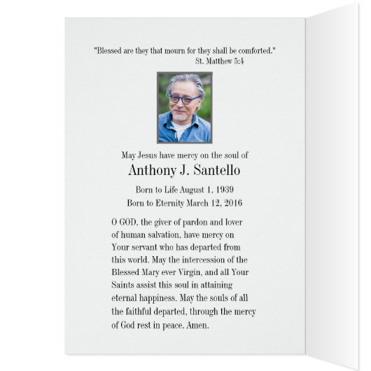 賛美ヴァージンメアリー宗教葬儀の弔意 (内側 (左))