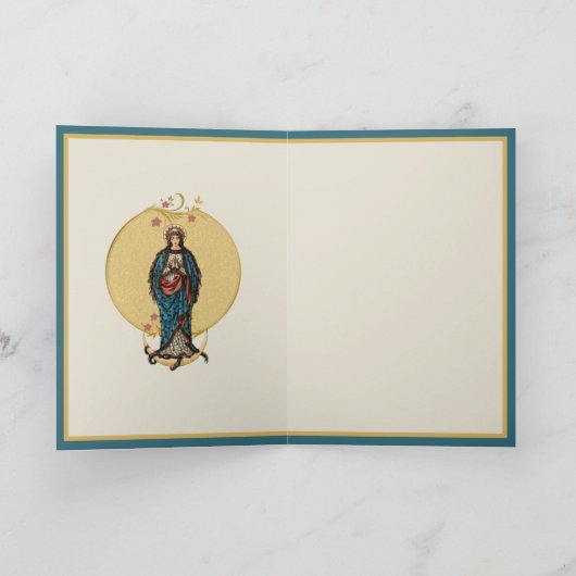 賛美ヴァージンメアリー母カトリック宗教信者 カード (内部)