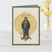 賛美ヴァージンメアリー母カトリック宗教信者 カード (黄色い花)