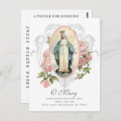 賛美ヴァージンメアリー祈りの言葉亡き人 ポストカード (正面/裏面)
