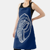 賛美ヴァージンメアリー、ホワイトレース、ネイビーブルー エプロン (インサイチュ)