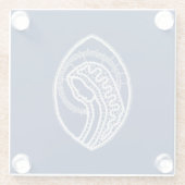 賛美ヴァージンメアリー、ホワイトレース、ネイビーブルー ガラスコースター (裏面)