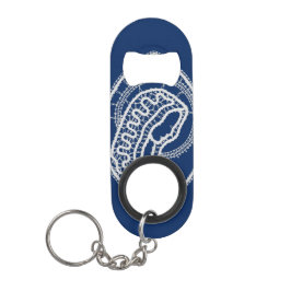 賛美ヴァージンメアリー、ホワイトレース、ネイビーブルー キーホルダー栓抜き