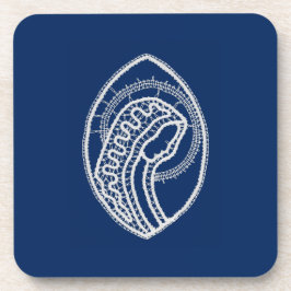 賛美ヴァージンメアリー、ホワイトレース、ネイビーブルー コースター
