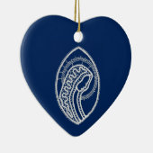 賛美ヴァージンメアリー、ホワイトレース、ネイビーブルー セラミックオーナメント (右)