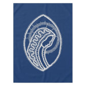 賛美ヴァージンメアリー、ホワイトレース、ネイビーブルー テーブルクロス (正面)