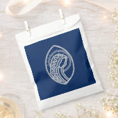 賛美ヴァージンメアリー、ホワイトレース、ネイビーブルー フェイバーバッグ (クリップ留めされた状態)