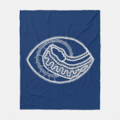 賛美ヴァージンメアリー、ホワイトレース、ネイビーブルー フリースブランケット (正面)