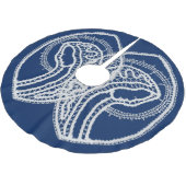 賛美ヴァージンメアリー、ホワイトレース、ネイビーブルー ブラッシュドポリエステルツリースカート (アングル)