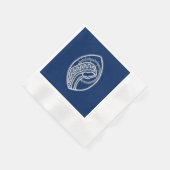 賛美ヴァージンメアリー、ホワイトレース、ネイビーブルー 縁ありカクテルナプキン (角)