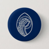 賛美ヴァージンメアリー、ホワイトレース、ネイビーブルー 缶バッジ (正面)