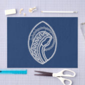 賛美ヴァージンメアリー、ホワイトレース、ネイビーブルー 薄葉紙 (クラフト)