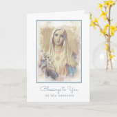 賛美ヴァージンメアリ宗教フローラ卒業C カード (黄色い花)