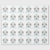 賛美ヴァージンメアリ宗教マリアン十字フローラ ラッピングペーパー (フラット)