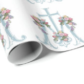 賛美ヴァージンメアリ宗教マリアン十字フローラ ラッピングペーパー (ロールコーナー)