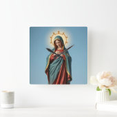 賛美ヴァージンメアリ時計 スクエア壁時計 (ホーム)