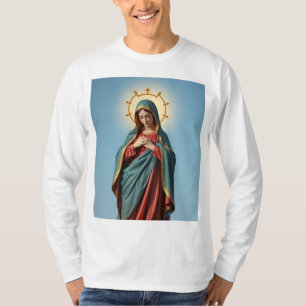 賛美ヴァージンメアリ男子長袖Tシャツ Tシャツ