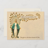 賛美ヴァージンメアリ祈りの言葉宗教 シーズンポストカード (正面/裏面)