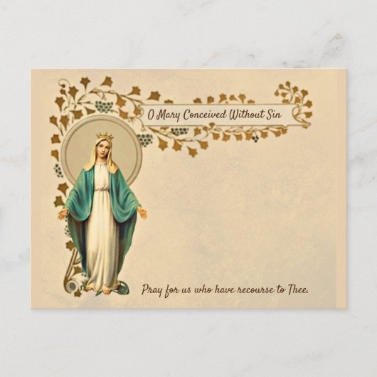 賛美ヴァージンメアリ祈りの言葉宗教 シーズンポストカード (正面)