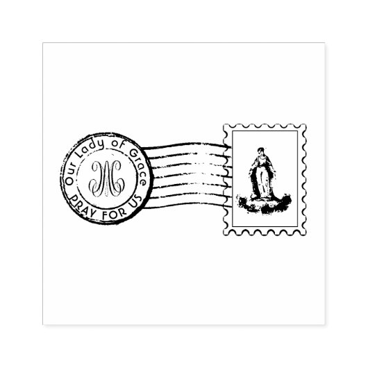 賛美ヴァージンメアリ郵便カトリック教会 ラバースタンプ (インプリント)