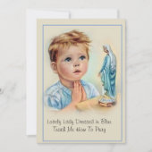 賛美ヴァージンメアリ・カトリック祈りの言葉詩カード 招待状 (正面)