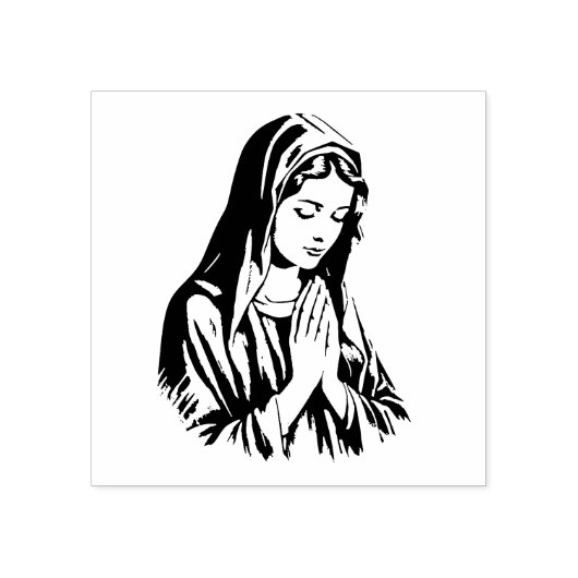 賛美ヴァージン母メアリー・カトリック宗教 ラバースタンプ (インプリント)