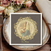 賛美ヴァージン・メアリーと子イエス スタンダードカクテルナプキン