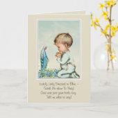 賛美ヴァージン・メアリー・リトル・ボーイ・ポエム カード (黄色い花)