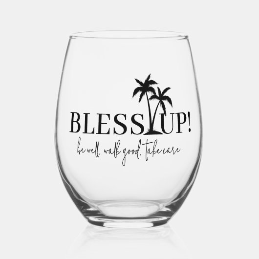 賛美上!ジャマイカテーマステムレスワイングラス ステムなしワイングラス (正面)