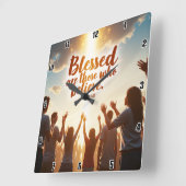 賛美人は信じ人だ スクエア壁時計 (傾斜)