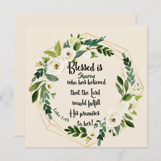 賛美信じクリスチャンカードの名前 (正面/裏面)