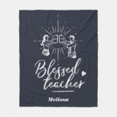 賛美先生園長 フリースブランケット (正面)