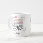 賛美先生鑑賞名前をカスタムするありがとう コーヒーマグカップ (正面左)