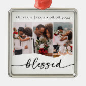 賛美初めてのクリスマス結婚の写真 メタルオーナメント (正面)