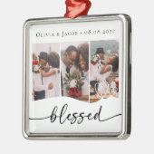 賛美初めてのクリスマス結婚の写真 メタルオーナメント (左)
