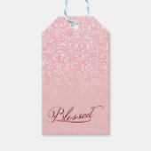 賛美名前をカスタムするピンクグリッターカラーF3C0C0 ギフトタグ (正面)