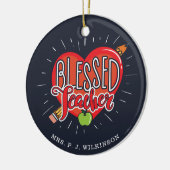 賛美学校先生ハートペンシルアップルカスタム セラミックオーナメント (左)