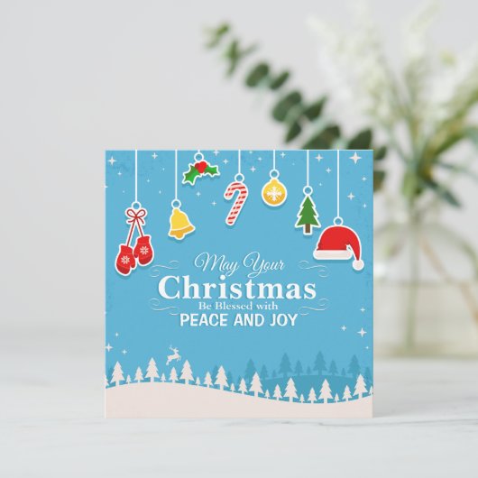 賛美平和と喜びクリスマスパーティの招待状付き 招待状 (スタンド正面)