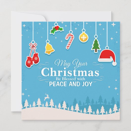 賛美平和と喜びクリスマスパーティの招待状付き 招待状 (正面)