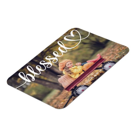 賛美感謝祭シンプル家族の写真 マグネット (左側)