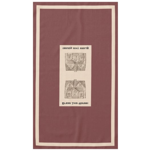 賛美文字と画像テンプレート60 x 104付きこの家 テーブルクロス (正面)