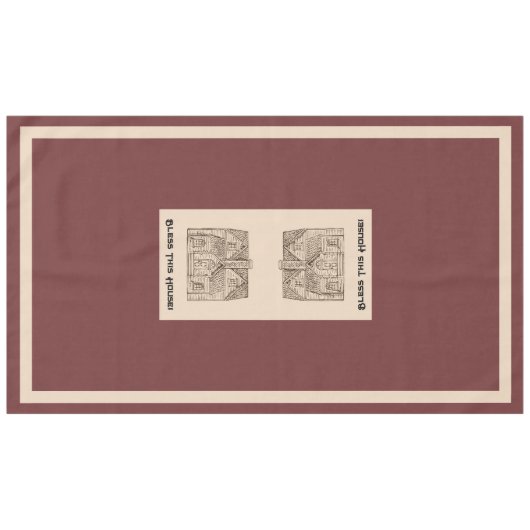 賛美文字と画像テンプレート60 x 104付きこの家 テーブルクロス (正面(横))