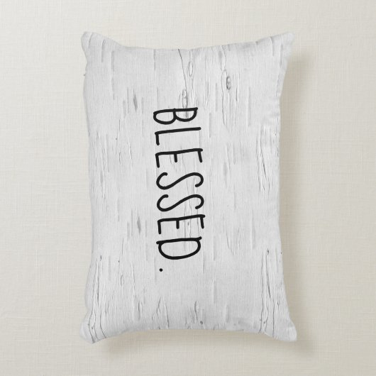 賛美文字オン樺の木ツリーアクセント枕 アクセントクッション (正面(垂直))