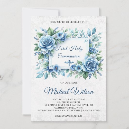 賛美日初の聖餐式フローラ 招待状 (正面)