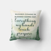 賛美来入り&出かけ、緑の水色 クッション (裏面)