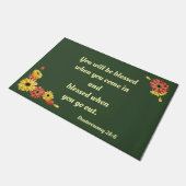 賛美来 Gerberaデイジーを使用した緑の ドアマット (アングル)