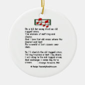 賛美歌のオーナメントの古く険しい十字 セラミックオーナメント (正面)