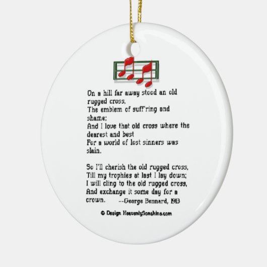 賛美歌のオーナメントの古く険しい十字 セラミックオーナメント (左)