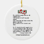 賛美歌のオーナメントの古く険しい十字 セラミックオーナメント (裏面)